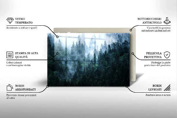 Cubre vitrocerámica Árboles forestales y niebla