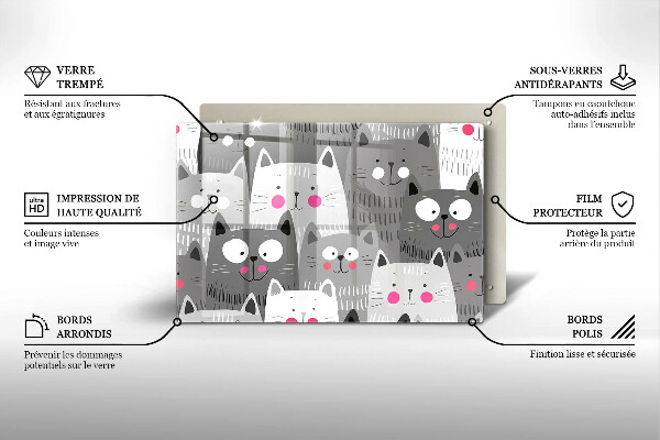 Cubre vitrocerámica Ilustración de gatos