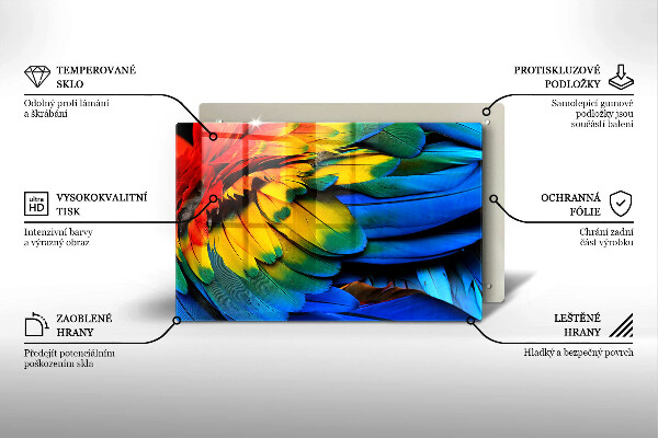 Cubre vitrocerámica Plumas de loro de colores