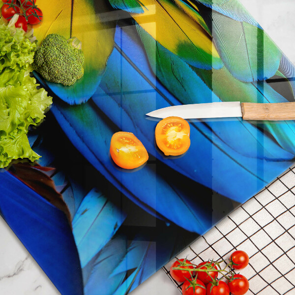 Cubre vitrocerámica Plumas de loro de colores