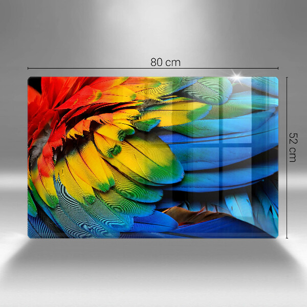 Cubre vitrocerámica Plumas de loro de colores