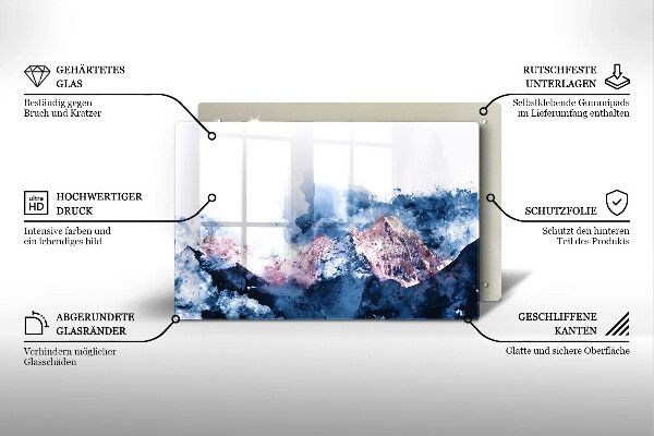 Protector placa inducción Montañas pintadas abstractas