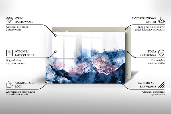 Protector placa inducción Montañas pintadas abstractas