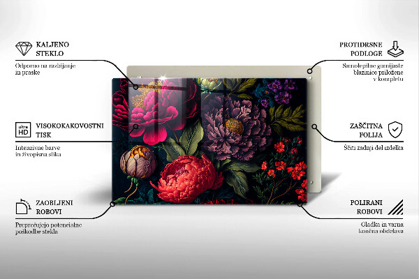 Protector placa inducción Hermosas flores