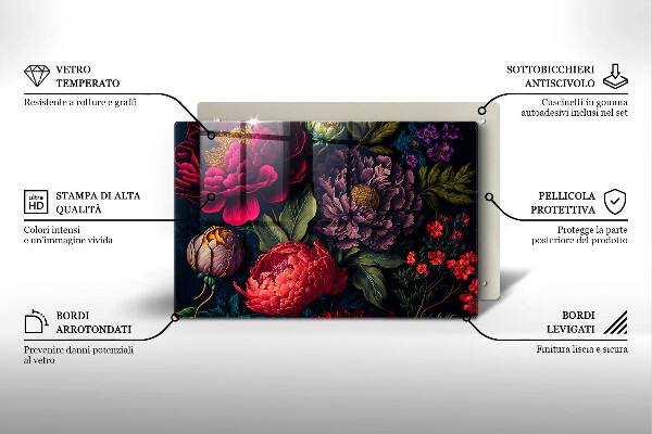 Protector placa inducción Hermosas flores