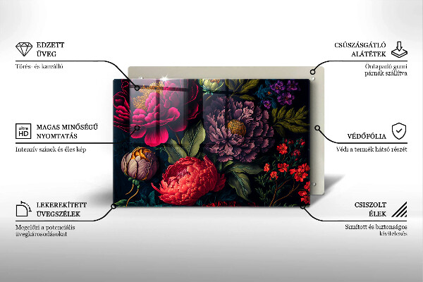 Protector placa inducción Hermosas flores