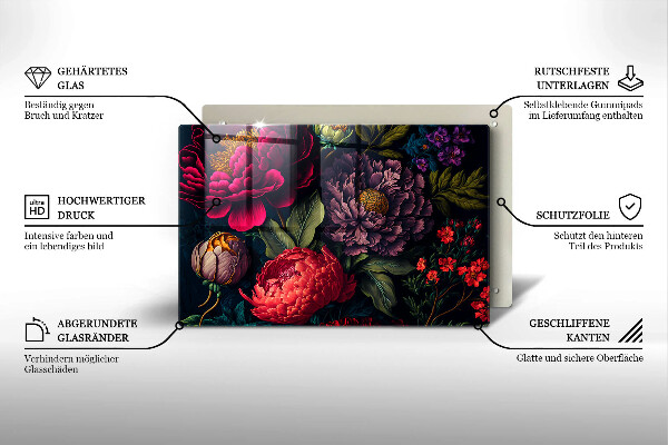 Protector placa inducción Hermosas flores