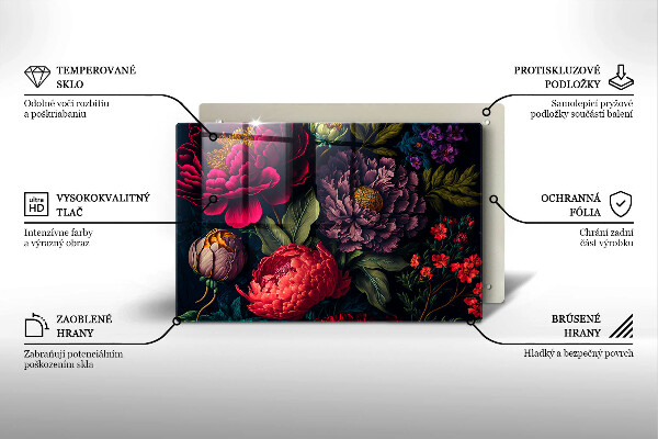 Protector placa inducción Hermosas flores