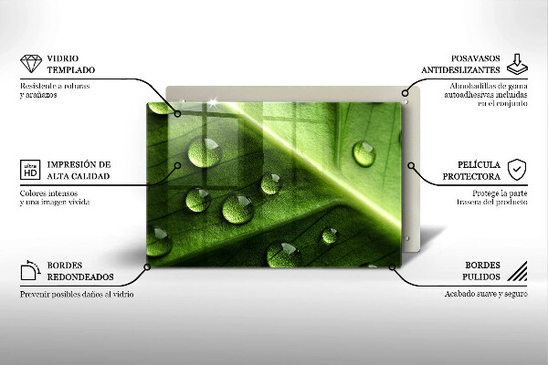 Cubre vitrocerámica Hoja y rocío de la naturaleza