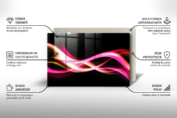 Cubre vitrocerámica Humo de neón abstracto