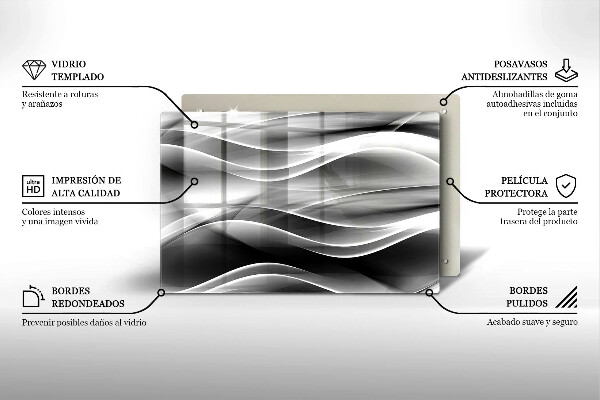 Cubre vitrocerámica Líneas abstractas de humo