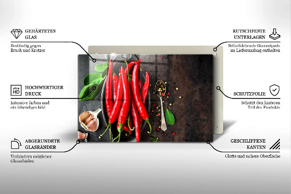 Cubre vitrocerámica Chiles rojos