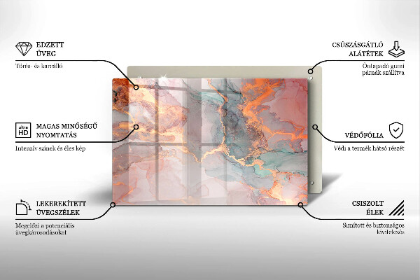 Cubre vitrocerámica Mármol con oro