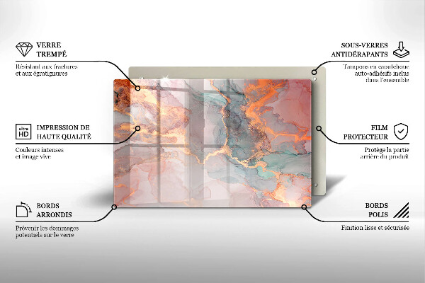 Cubre vitrocerámica Mármol con oro