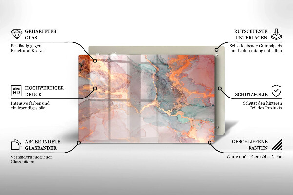 Cubre vitrocerámica Mármol con oro
