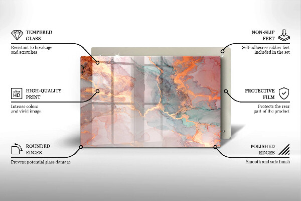 Cubre vitrocerámica Mármol con oro