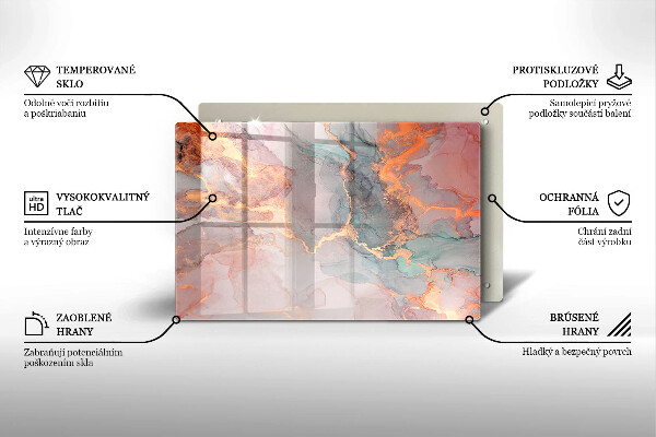 Cubre vitrocerámica Mármol con oro
