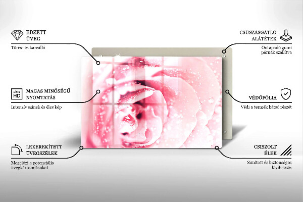 Cubre vitrocerámica Gotas de rocío y flor de rosa