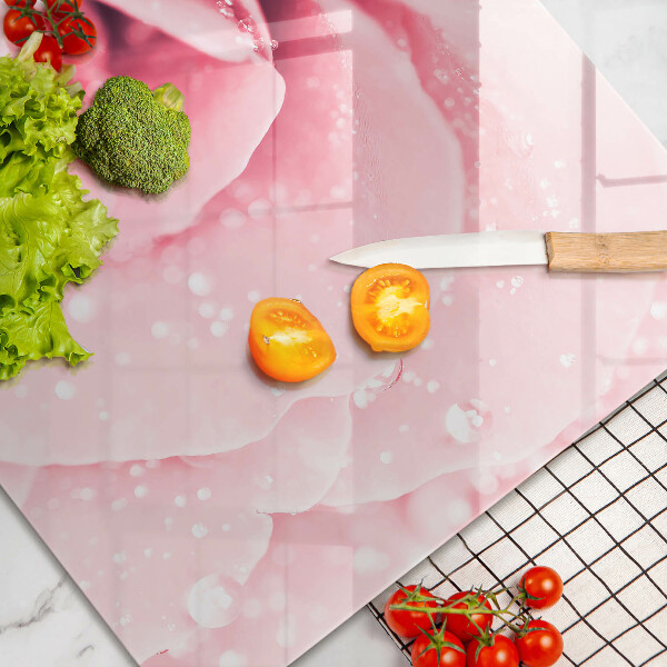 Cubre vitrocerámica Gotas de rocío y flor de rosa