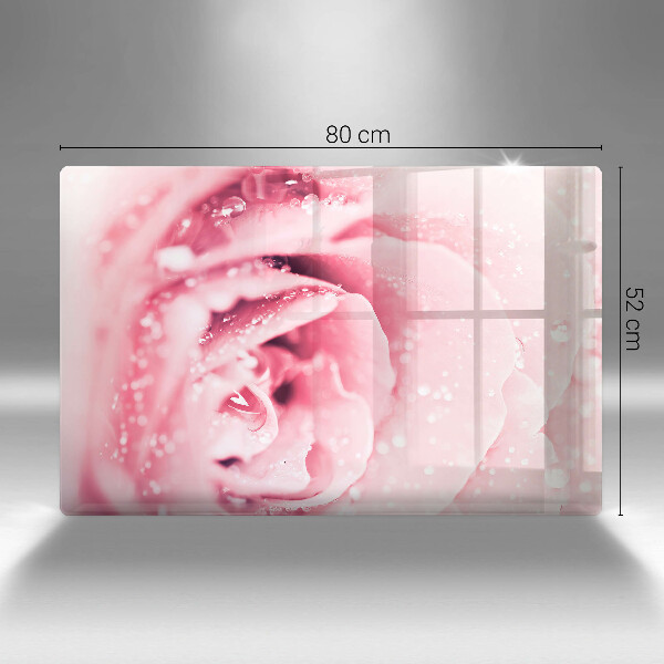 Cubre vitrocerámica Gotas de rocío y flor de rosa