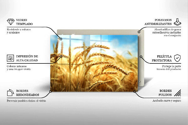 Protector placa inducción Espigas de cereales en el campo