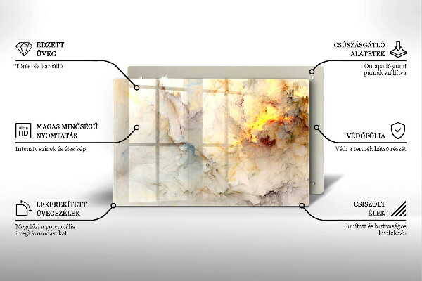 Protector placa inducción Textura de mármol con oro