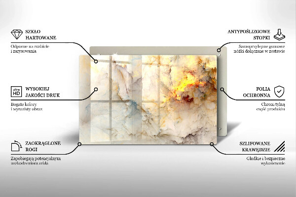 Protector placa inducción Textura de mármol con oro