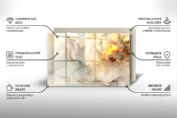 Protector placa inducción Textura de mármol con oro