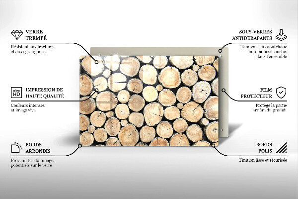 Cubre vitrocerámica Troncos de madera