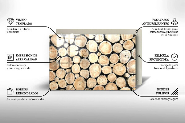 Cubre vitrocerámica Troncos de madera