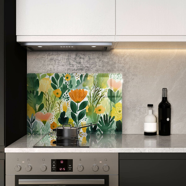 Protector placa inducción Flores pintadas