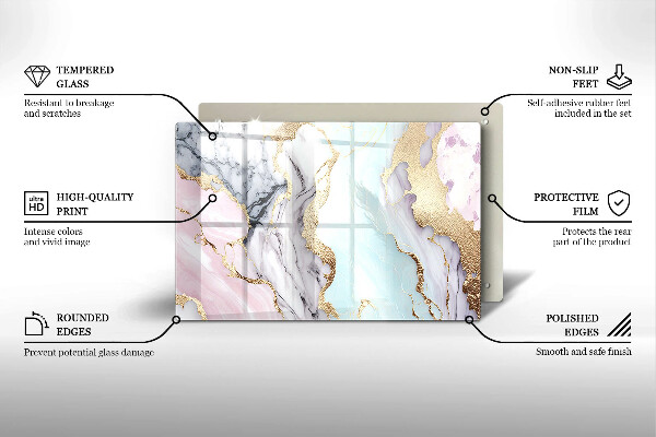 Protector placa inducción Mármol pastel