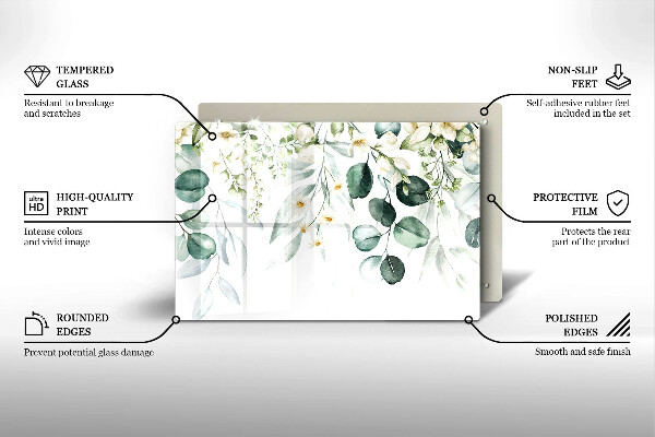 Protector placa inducción Plantas de acuarela