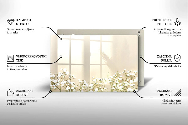 Protector placa inducción Flores boho de yeso