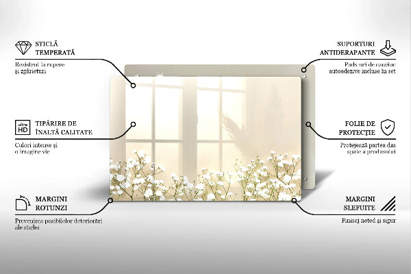 Protector placa inducción Flores boho de yeso