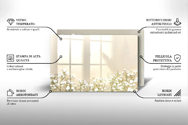 Protector placa inducción Flores boho de yeso