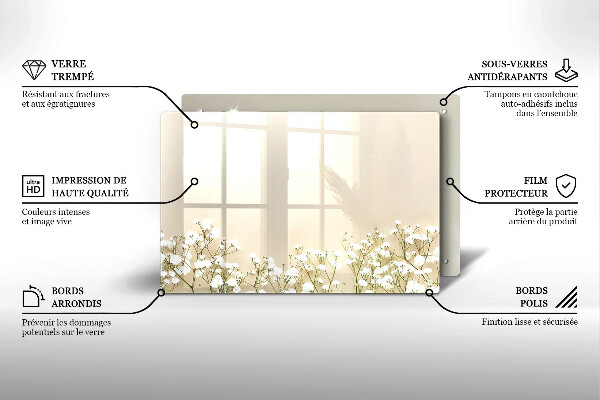 Protector placa inducción Flores boho de yeso