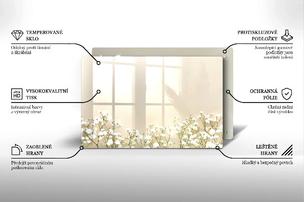 Protector placa inducción Flores boho de yeso