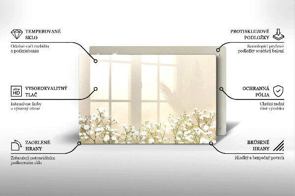 Protector placa inducción Flores boho de yeso