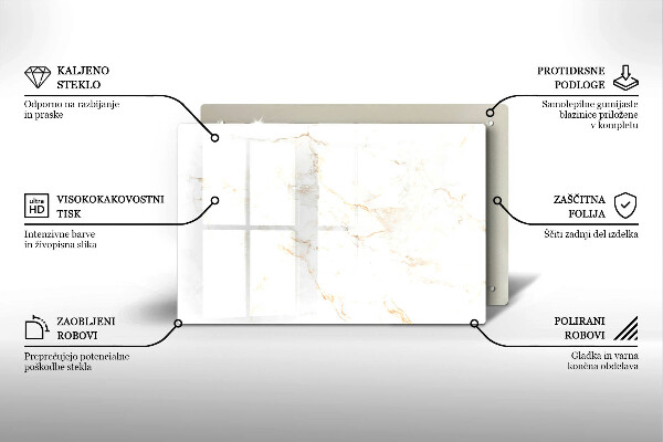 Protector placa inducción Piedra de mármol elegante