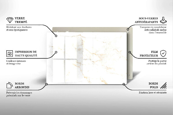 Protector placa inducción Piedra de mármol elegante