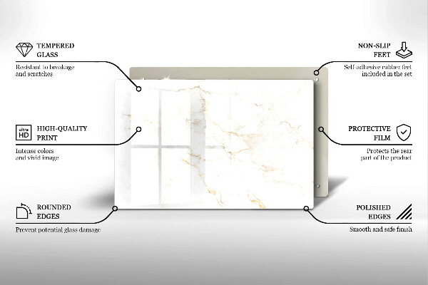 Protector placa inducción Piedra de mármol elegante