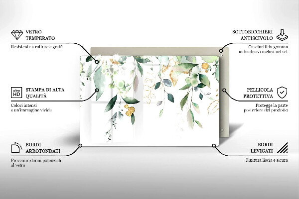 Protector placa inducción Hojas de acuarela