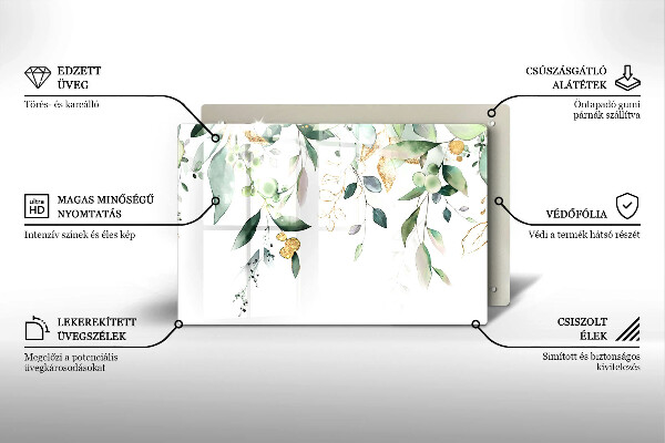 Protector placa inducción Hojas de acuarela