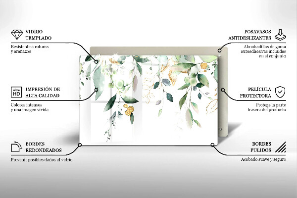 Protector placa inducción Hojas de acuarela