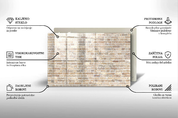Cubre vitrocerámica Pared de ladrillo brillante