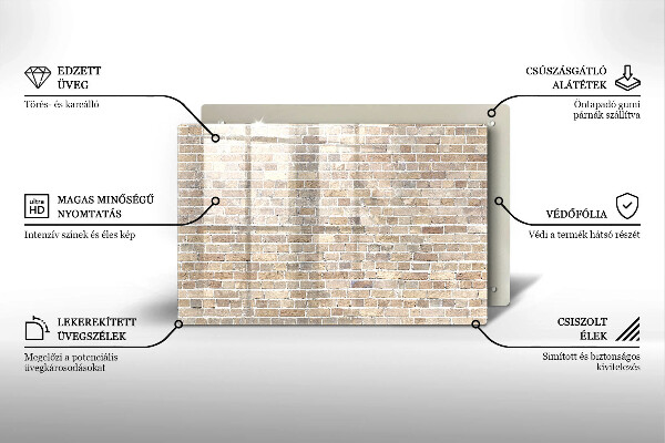 Cubre vitrocerámica Pared de ladrillo brillante