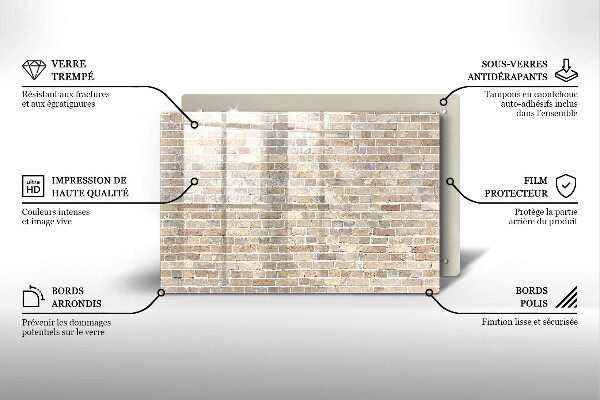 Cubre vitrocerámica Pared de ladrillo brillante