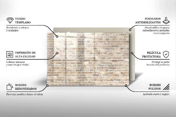 Cubre vitrocerámica Pared de ladrillo brillante