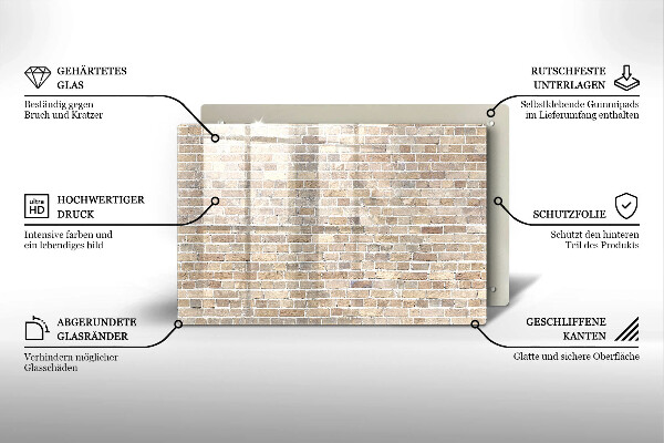 Cubre vitrocerámica Pared de ladrillo brillante